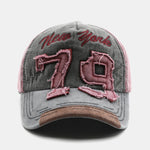 New York 79 Embroidery Washed Distressed Baseball Cap