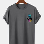 Pineapple With Sunglasses Print T-Shirt
