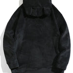 Relax Fit Teddy Fleece Hoodie With Ears