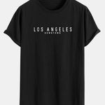 Los Angeles Print Cotton Arc Hem T-Shirt