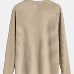 Muscle Fit Long Sleeved Ribbed T-Shirt