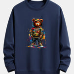Color Splash Ink Camouflage Bear Print Relax Fit Sweatshirt