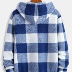 Plaid Pattern Teddy Hoodie & Straight Leg Plaid Pattern Teddy Pants