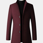 Funnel Neck Woolen Overcoat