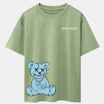 Worldwide Bear Print Drop Shoulder Oversize T-Shirt