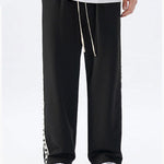 Side Webbing Panel Relax Fit Straight Leg Trousers