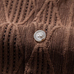 Geometric Jacquard Eyelet Cuban Shirt & Straight Leg Linen Pants