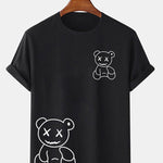 Line Shaped Bear Print T-Shirt