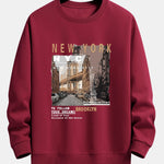 New York Cityscape Print Relax Fit Sweatshirt