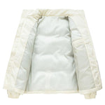 Corduroy PU Patchwork Puffer Coat