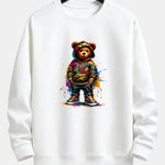 Color Splash Ink Camouflage Bear Print Relax Fit Sweatshirt