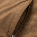 Suede Bomber Jacket With Quilted Liner