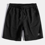 3 Pieces Waffle Drawstring Shorts