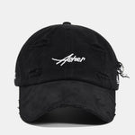 Retro Asher Embroidery Washed Distressed Baseball Cap