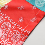 Color Block Paisley Print Button Up Shirt
