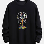 Colorful Dissolving Smiley Print Relax Fit Sweatshirt