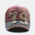 New York 79 Embroidery Washed Distressed Baseball Cap