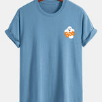 Regular Fit Boo Ghost Print Cotton T-Shirt