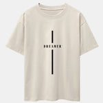 Stripe Dreamer Print Drop Shoulder Oversize T-Shirt