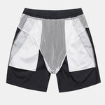 Solid Zip Pocket Swim Shorts