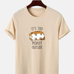 Sleepy Cat Print T-Shirt