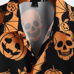 Halloween Pumpkin Skull Print Shirt