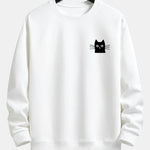 Cat Face Print Relax Fit Sweatshirt