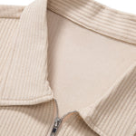 Knitted Ribbed Zip Polo