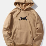 Black Cat Print Hoodie
