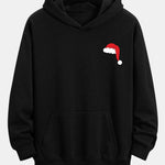Santa Hat Staring Print Relax Fit Hoodie