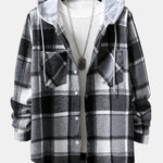 Long Sleeve Hooded Flannel Plaid Overshirt