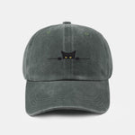 Black Cat Pattern Classic Retro Washed Distressed Cotton Baseball Cap