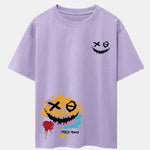 Graffiti Smiley Face Print Drop Shoulder Oversize T-Shirt