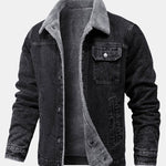 Teddy Lined Washed Denim Jacket