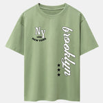New York Brooklyn Print Drop Shoulder Oversize T-Shirt
