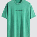 Slogan Print Washed Distressed Drop Shoulder T-Shirt