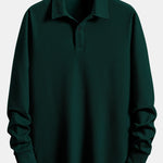 Long Sleeve Ribbed Polo & Straight Leg Ribbed Pants