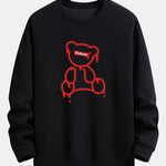 Red Line Bear Print Relax Fit Sweatshirt