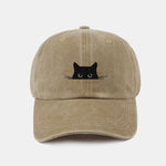 Cat Pattern Casual Washed Cotton Baseball Cap