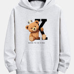 Crown King Bear Print Relax Fit Hoodie