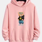Hip Hop Bear Print Relax Fit Hoodie