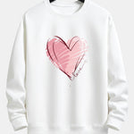 Doodle Heart Print Relax Fit Sweatshirt