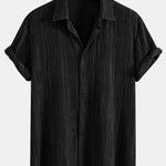 Wave Textured Button Up Shirt & Shorts