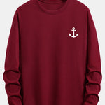 Long Sleeve Anchor Print Cotton T-Shirt