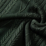 Knitted Geometric Rhombus Jacquard Cuban Shirt & Straight Leg Linen Pants