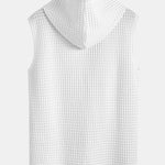 Sleeveless Waffle Hooded Vest