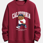 California Fashion Bear Print Relax Fit Sweatshirt
