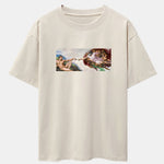 The Creation of Adam Print Drop Shoulder Oversize T-Shirt