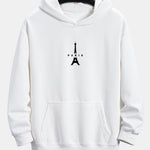 Paris Eiffel Tower Print Relax Fit Hoodie