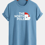 Regular Fit Santa Claus Slogan Print Cotton T-Shirt